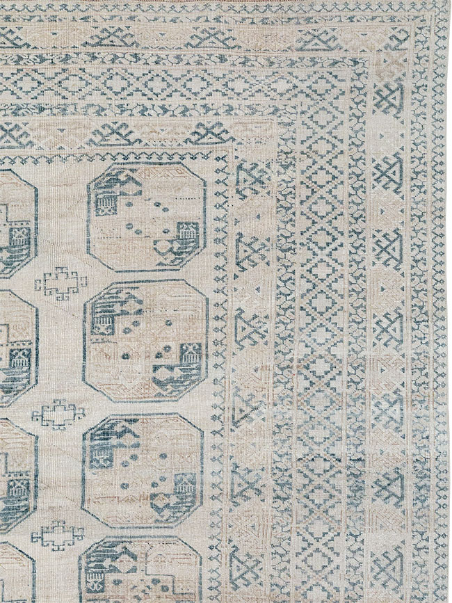 Vintage Central Asian Turkoman Room Size Carpet, No.32945 - Gsblank
