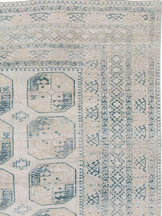 Vintage Central Asian Turkoman Room Size Carpet, No.32945 - Gsblank