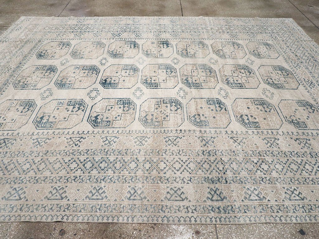 Vintage Central Asian Turkoman Room Size Carpet, No.32945 - Gsblank