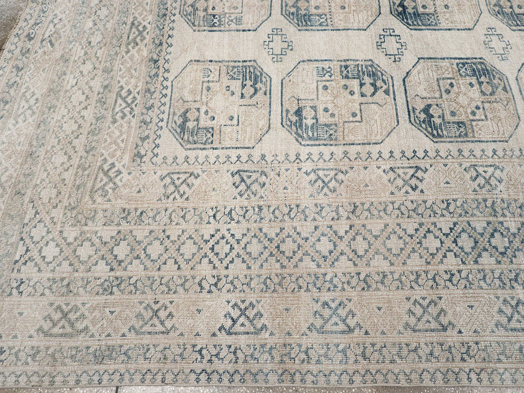 Vintage Central Asian Turkoman Room Size Carpet, No.32945 - Gsblank