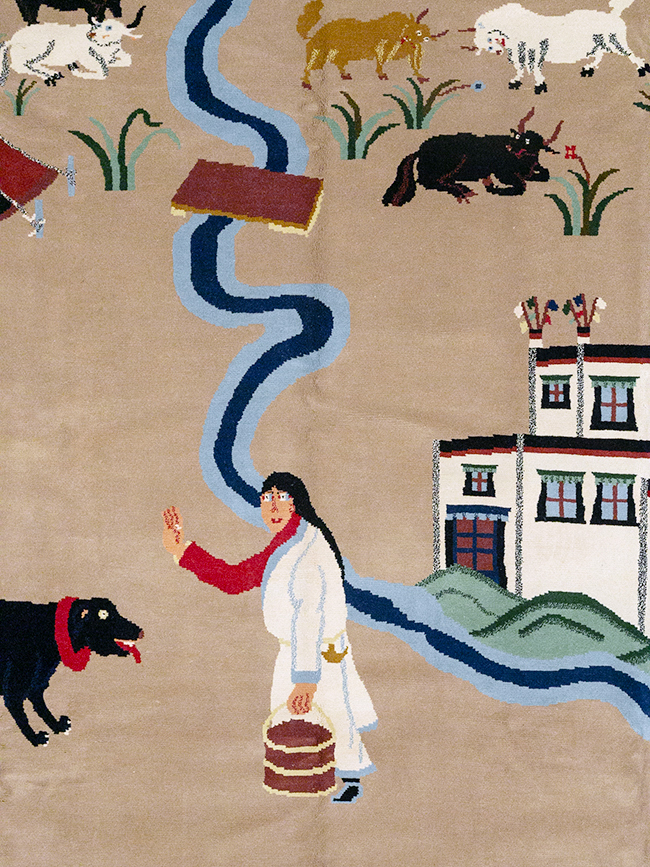 Modern Tibetan Pictorial Room Size Carpet, No.32957 - Gsblank