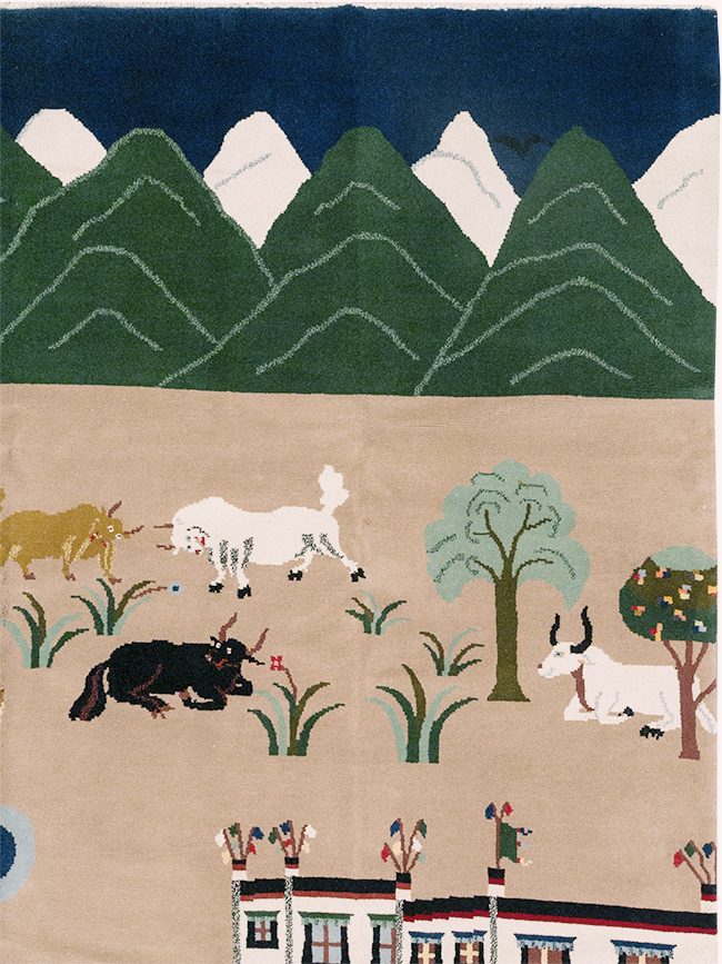 Modern Tibetan Pictorial Room Size Carpet, No.32957 - Gsblank