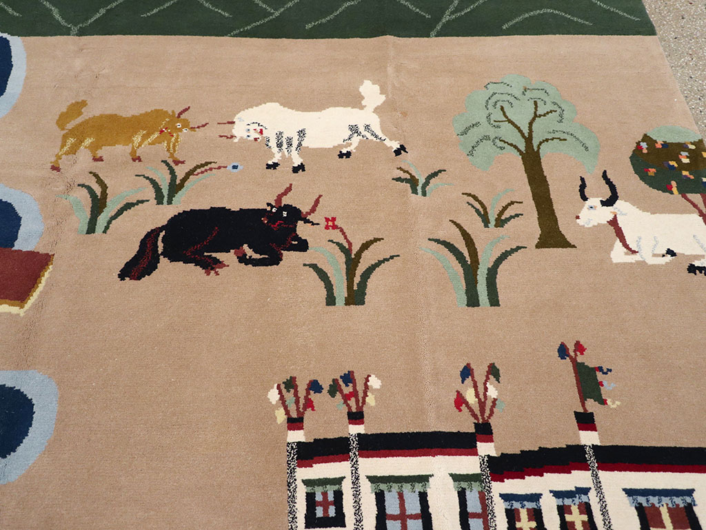 Modern Tibetan Pictorial Room Size Carpet, No.32957 - Gsblank