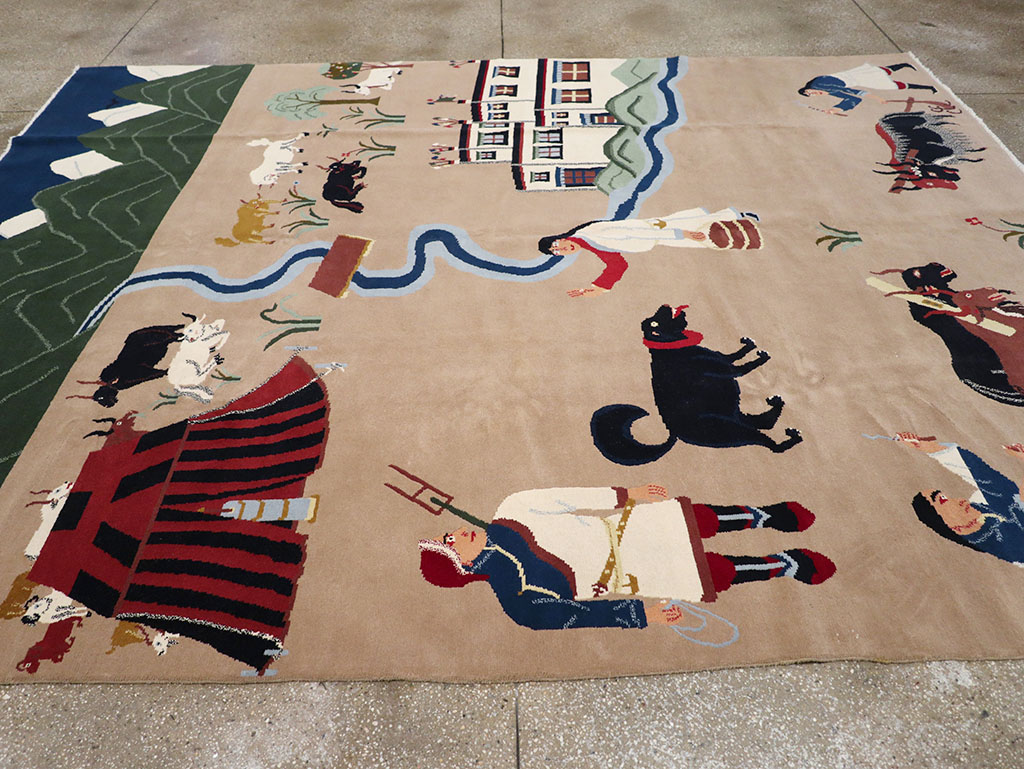 Modern Tibetan Pictorial Room Size Carpet, No.32957 - Gsblank