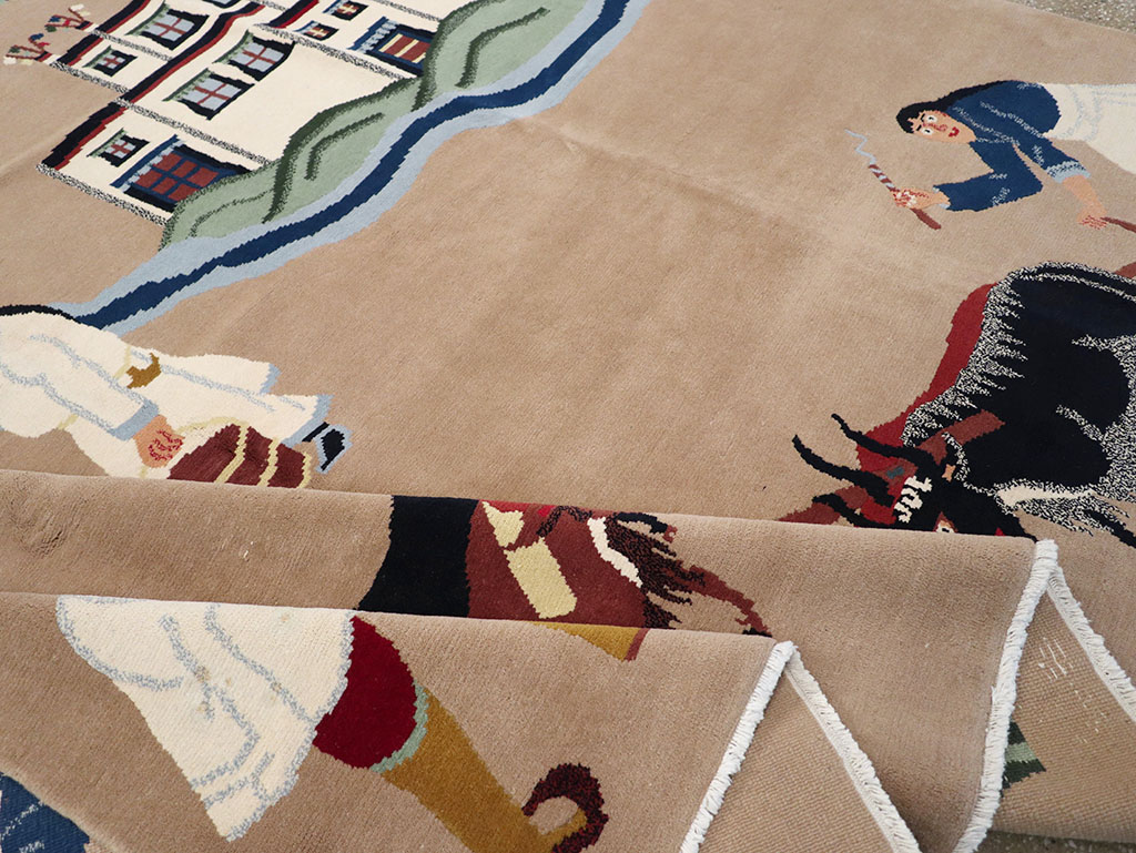 Modern Tibetan Pictorial Room Size Carpet, No.32957 - Gsblank