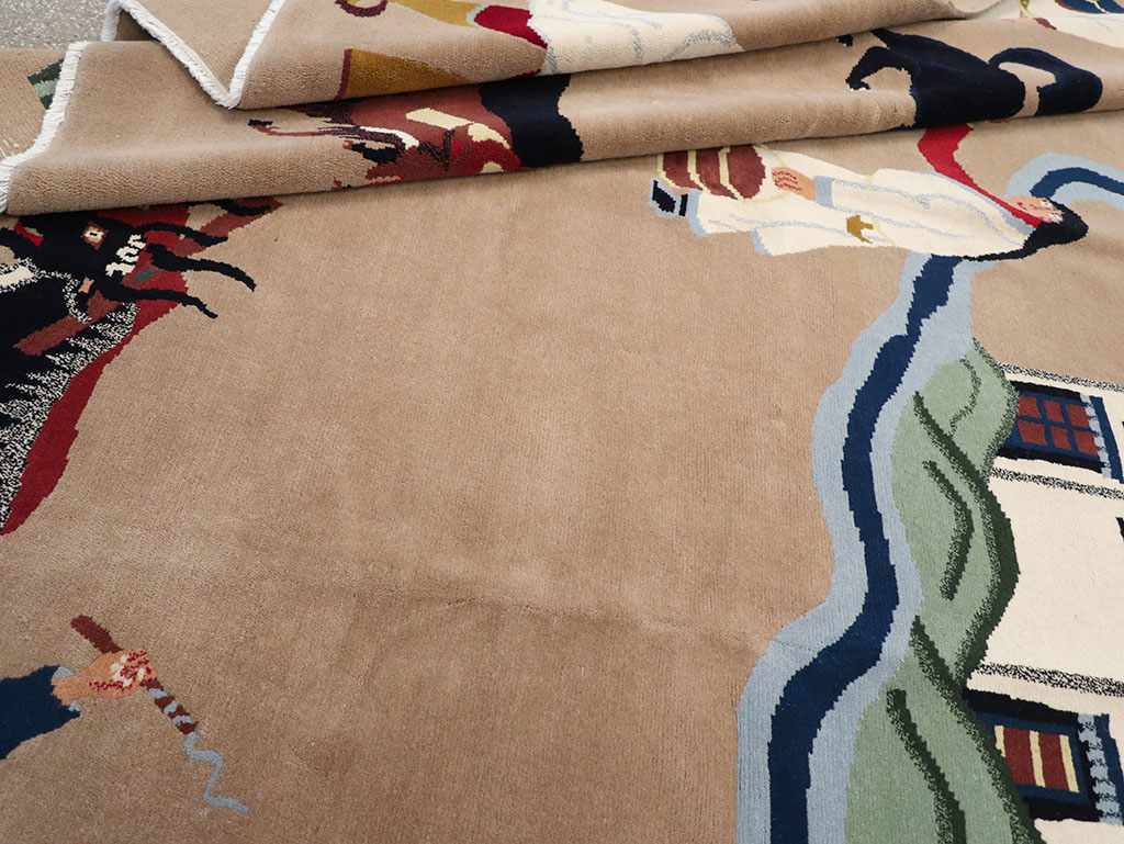 Modern Tibetan Pictorial Room Size Carpet, No.32957 - Gsblank