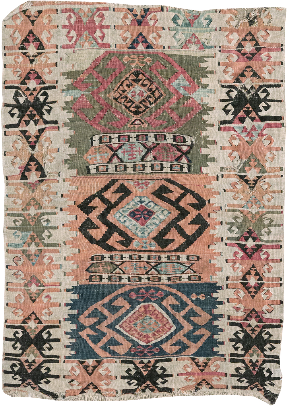 Vintage Turkish Flatweave Kilim Throw Rug, No.32961 - Gsblank