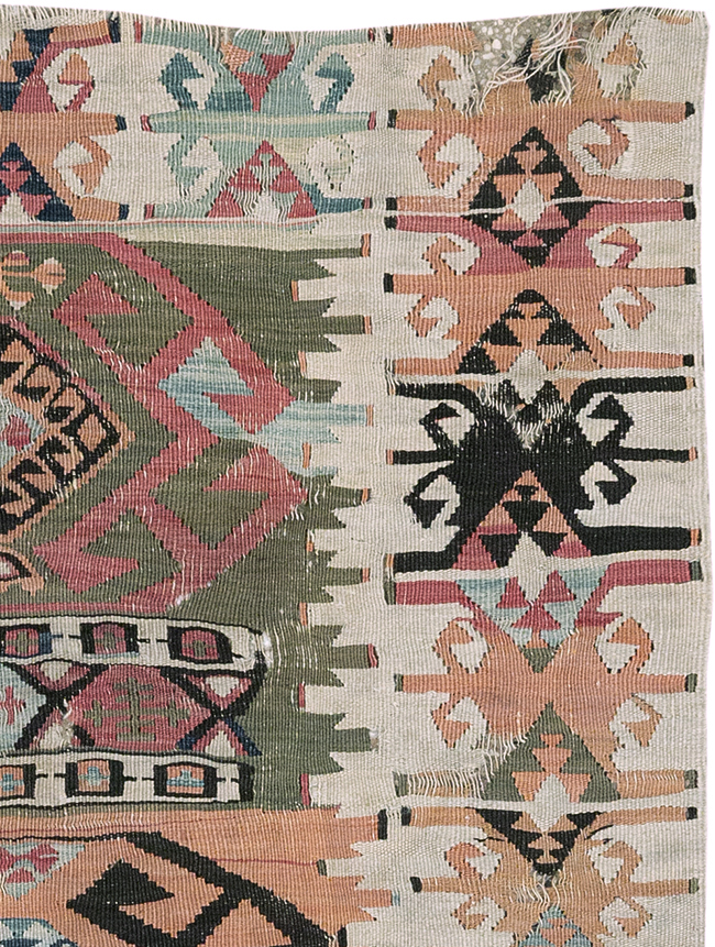 Vintage Turkish Flatweave Kilim Throw Rug, No.32961 - Gsblank