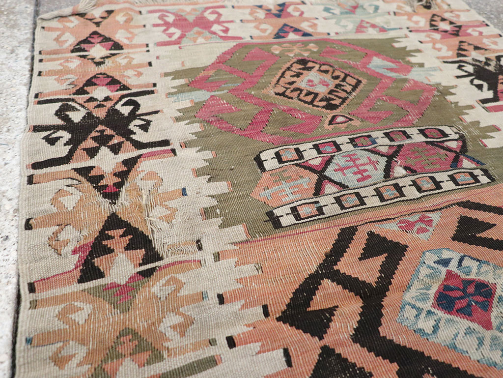 Vintage Turkish Flatweave Kilim Throw Rug, No.32961 - Gsblank