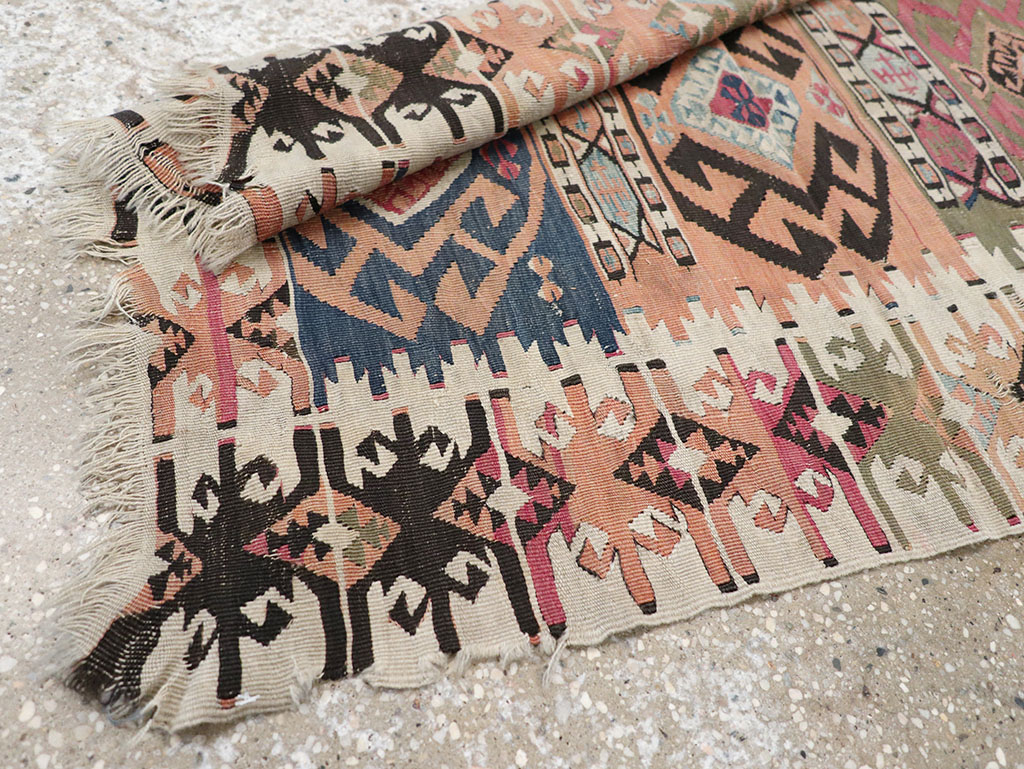 Vintage Turkish Flatweave Kilim Throw Rug, No.32961 - Gsblank