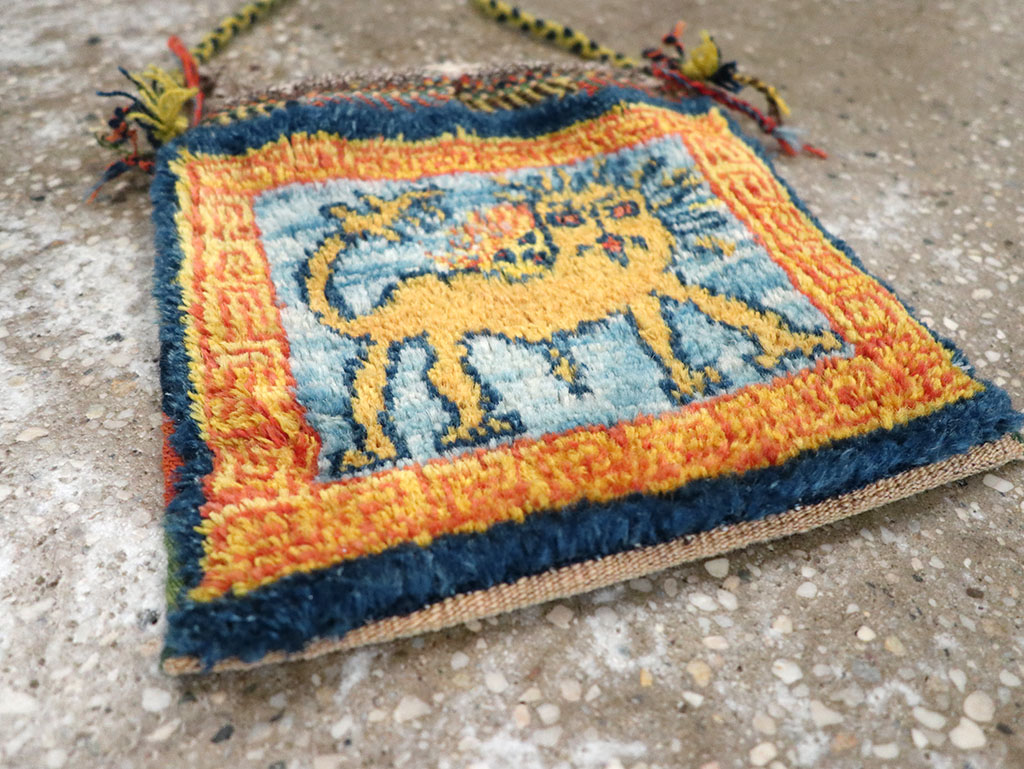 Vintage Persian Gabbeh Pictorial Bag, No.32967 - Gsblank