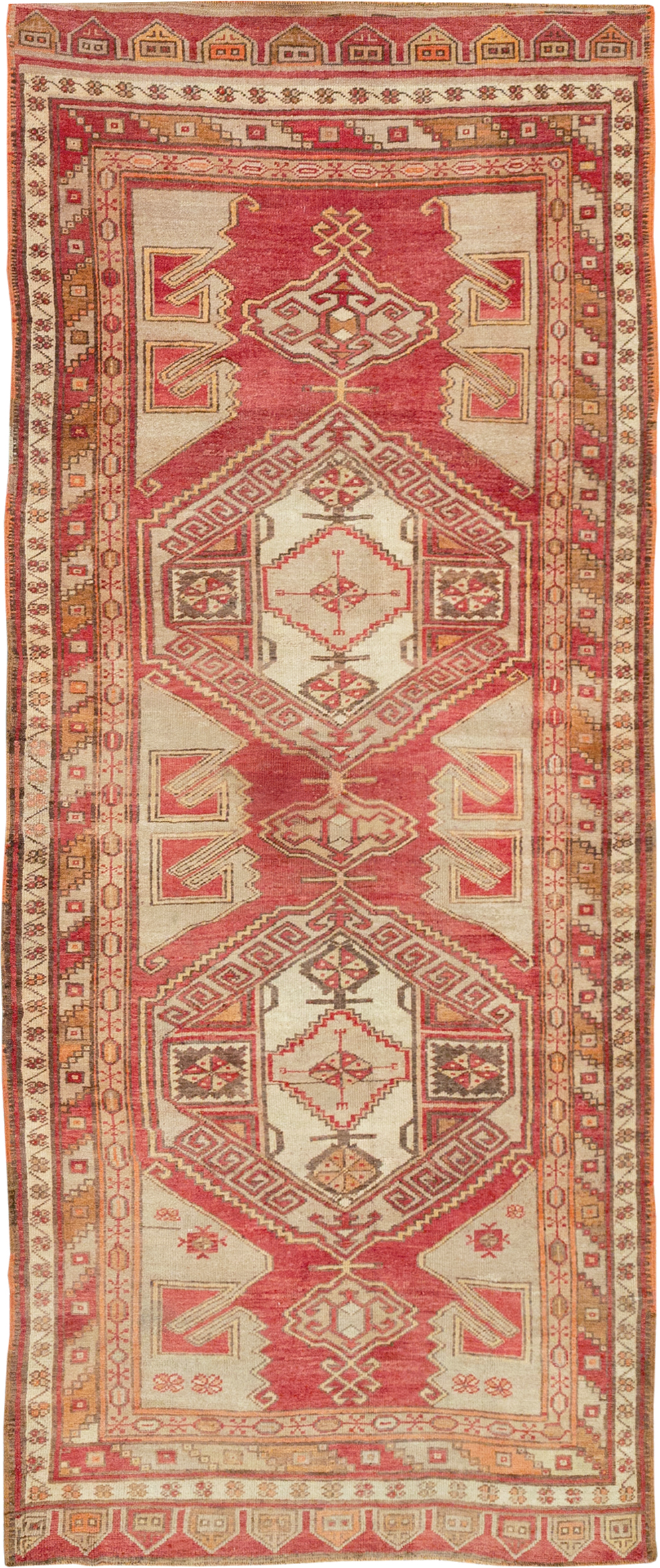 Vintage Turkish Anatolian Wide Gallery Runner, No.32969 - Gsblank