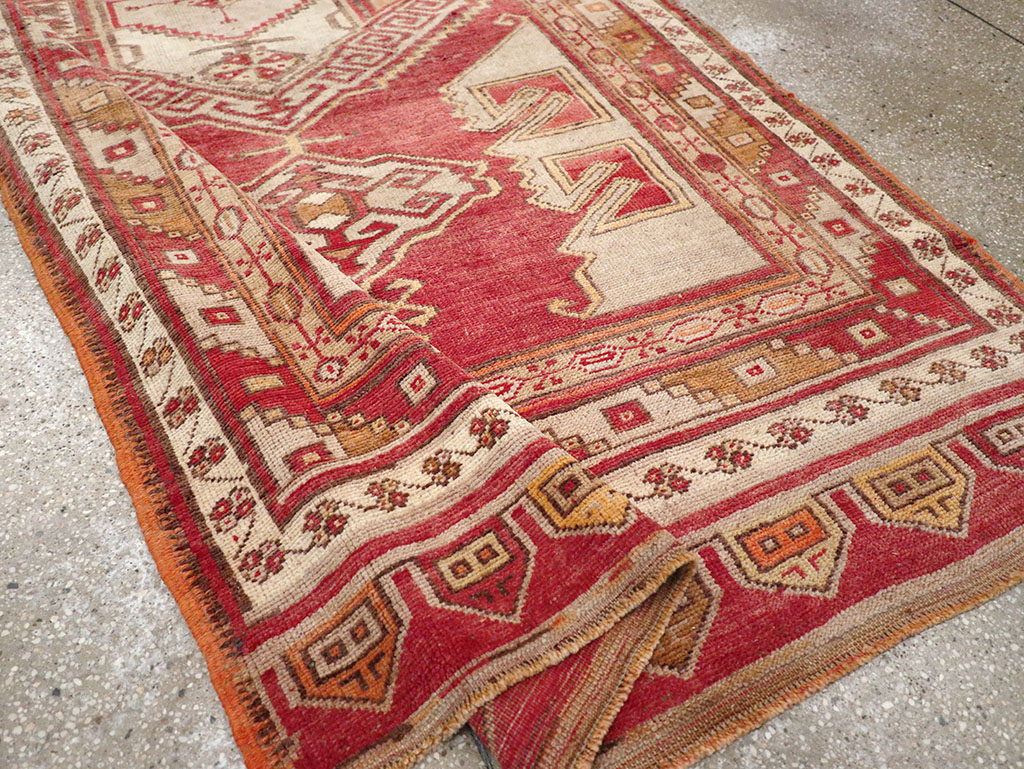 Vintage Turkish Anatolian Wide Gallery Runner, No.32969 - Gsblank
