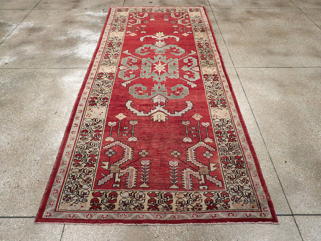 Vintage Turkish Anatolian Wide Gallery Runner, No.32975 - Gsblank