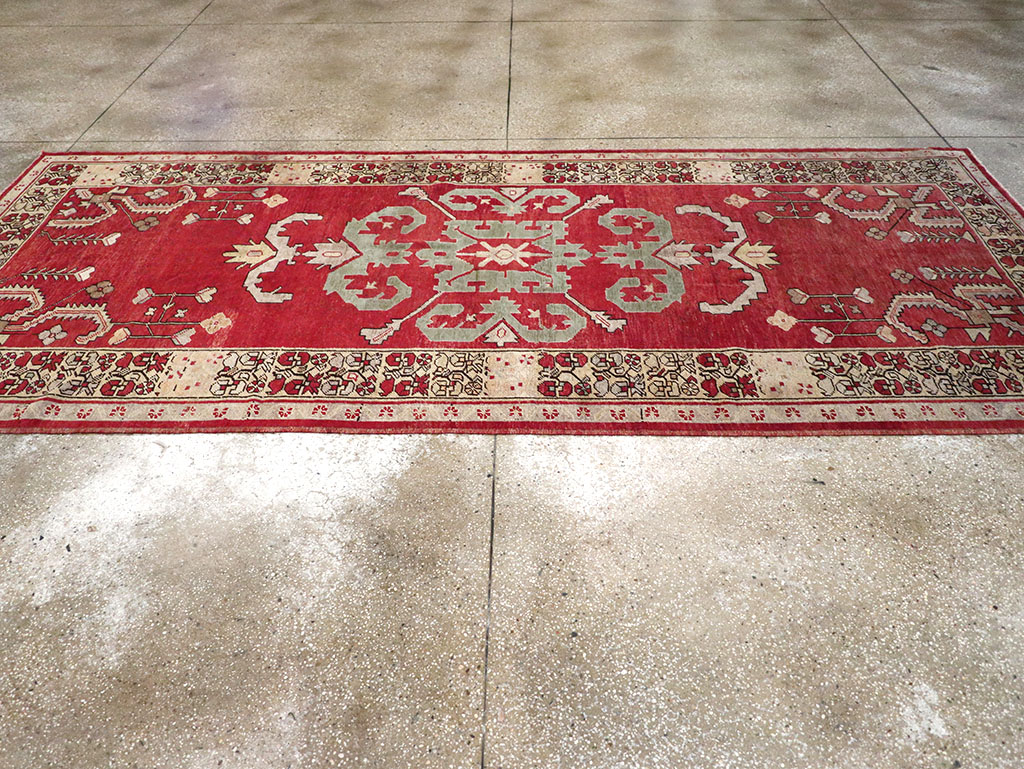 Vintage Turkish Anatolian Wide Gallery Runner, No.32975 - Gsblank