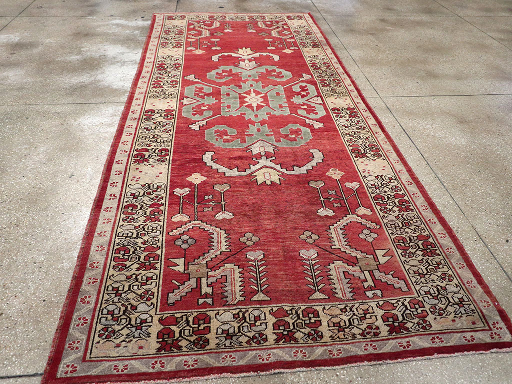 Vintage Turkish Anatolian Wide Gallery Runner, No.32975 - Gsblank