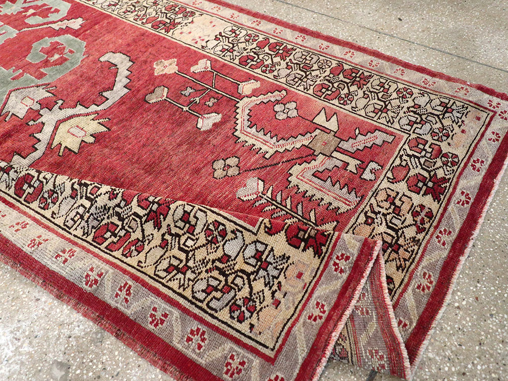 Vintage Turkish Anatolian Wide Gallery Runner, No.32975 - Gsblank