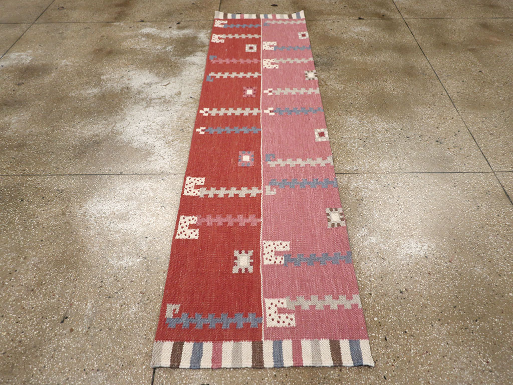 Modern Turkish Flatweave Kilim Runner, No.33000 - Gsblank
