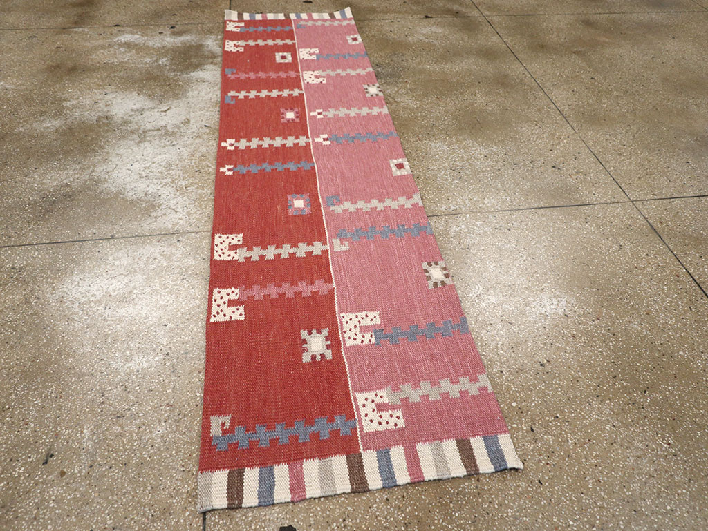 Modern Turkish Flatweave Kilim Runner, No.33000 - Gsblank
