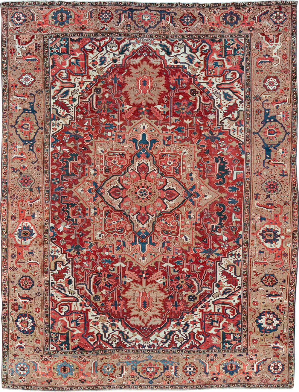 Antique Persian Heriz Room Size Carpet, No.33008 - Gsblank