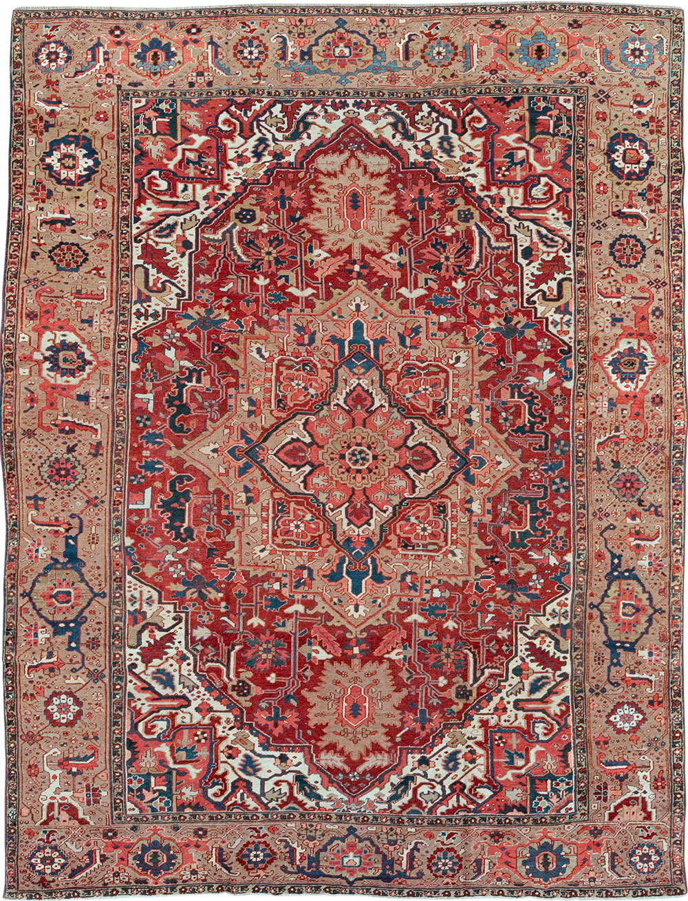 Antique Persian Heriz Room Size Carpet, No.33008 - Gsblank