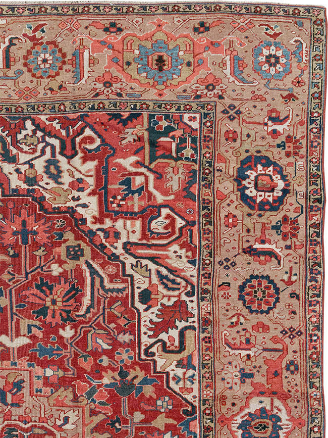 Antique Persian Heriz Room Size Carpet, No.33008 - Gsblank