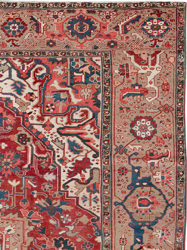 Antique Persian Heriz Room Size Carpet, No.33008 - Gsblank