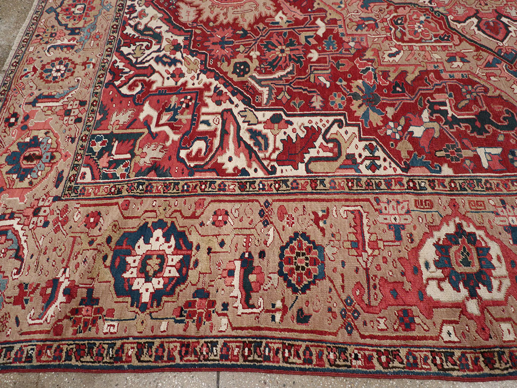 Antique Persian Heriz Room Size Carpet, No.33008 - Gsblank