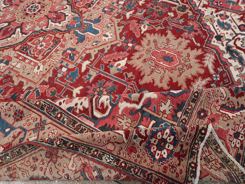 Antique Persian Heriz Room Size Carpet, No.33008 - Gsblank