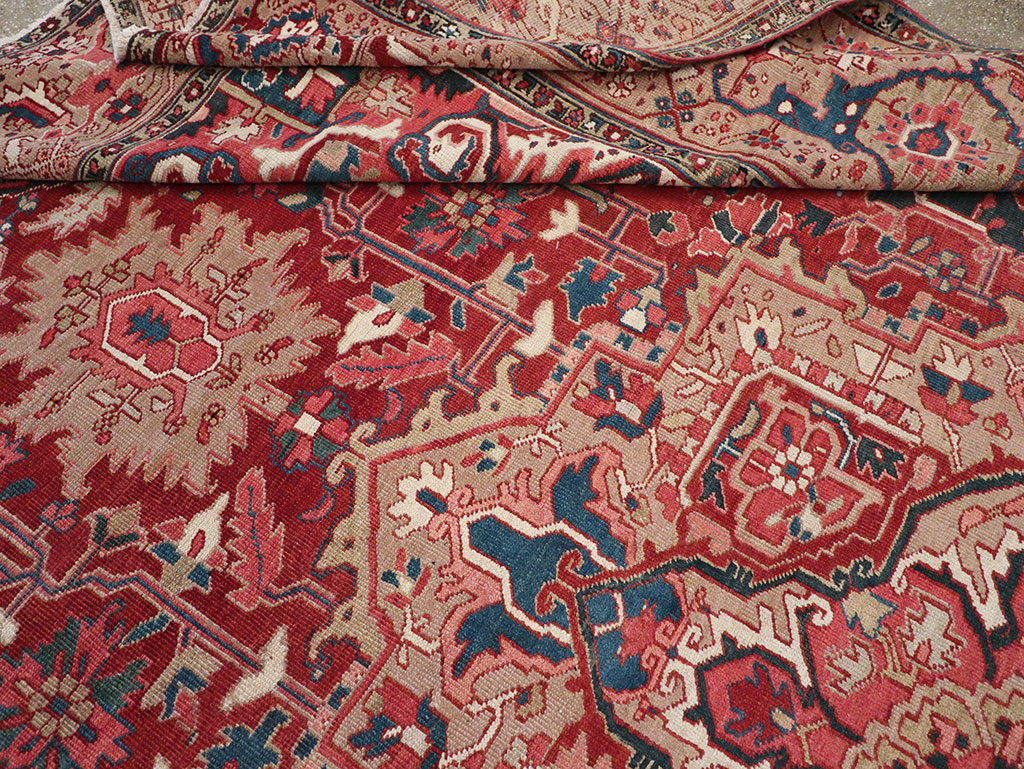 Antique Persian Heriz Room Size Carpet, No.33008 - Gsblank