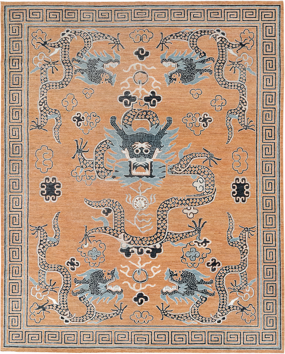 Modern East Turkestan Dragon Khotan Pictorial Room Size Carpet, No.33010 - Gsblank