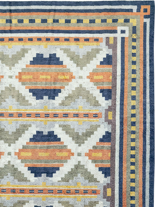 Modern East Turkestan Silk Khotan Room Size Carpet, No.33013 - Gsblank