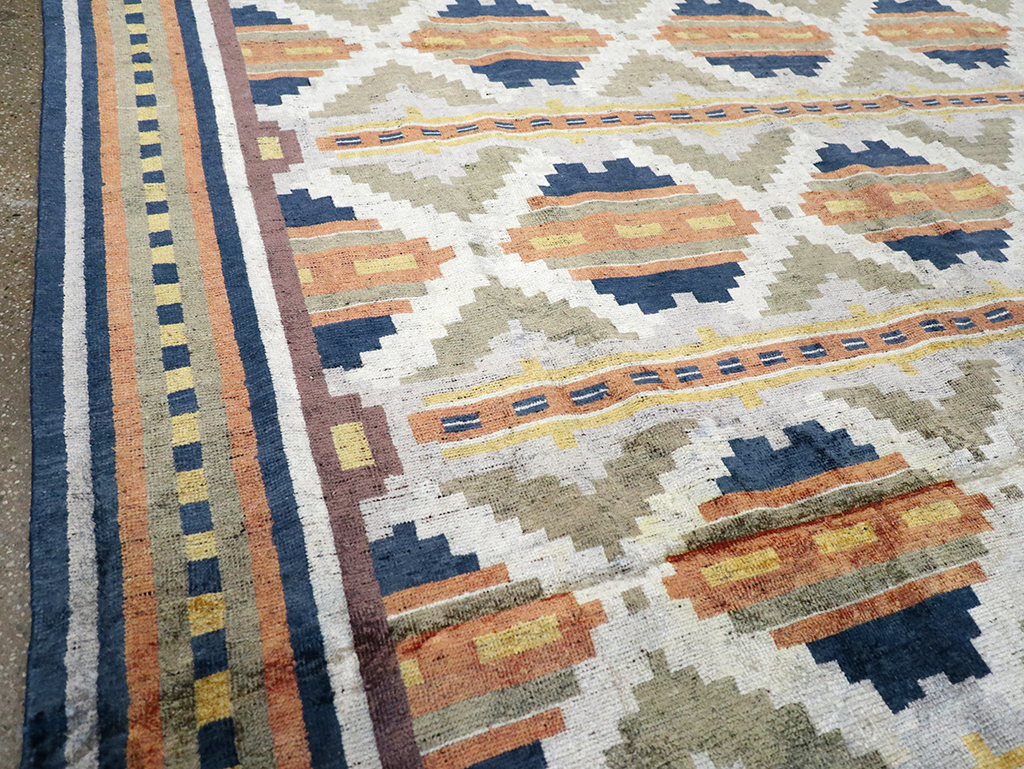 Modern East Turkestan Silk Khotan Room Size Carpet, No.33013 - Gsblank