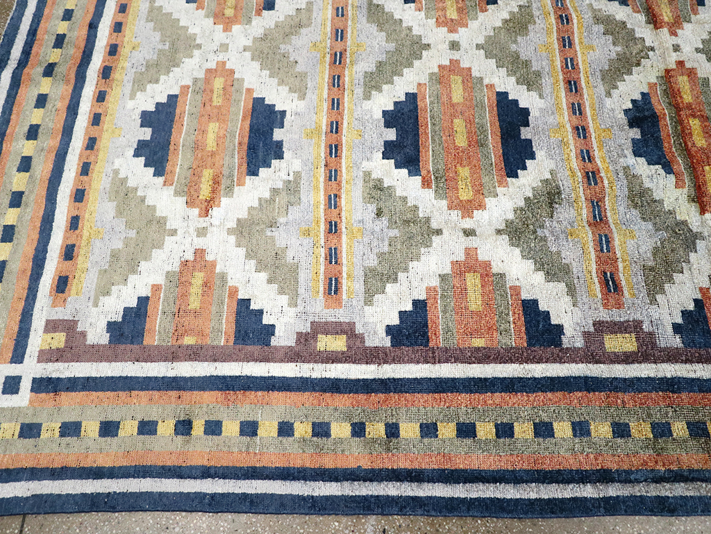 Modern East Turkestan Silk Khotan Room Size Carpet, No.33013 - Gsblank