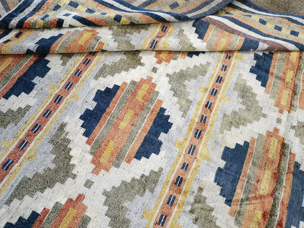 Modern East Turkestan Silk Khotan Room Size Carpet, No.33013 - Gsblank