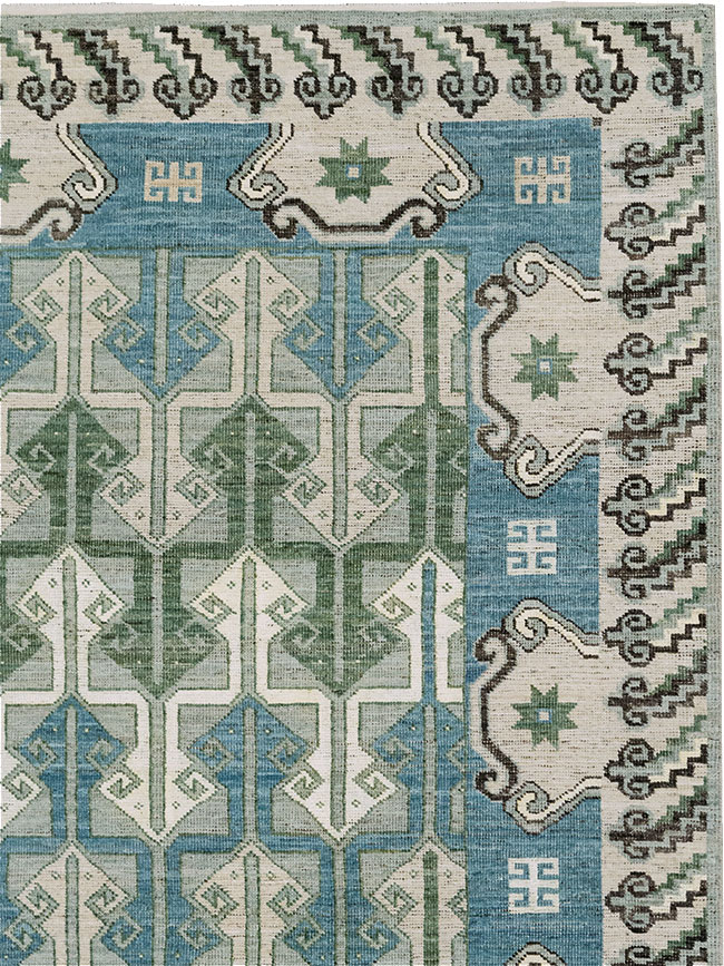 Modern East Turkestan Khotan Room Size Carpet, No.33017 - Gsblank