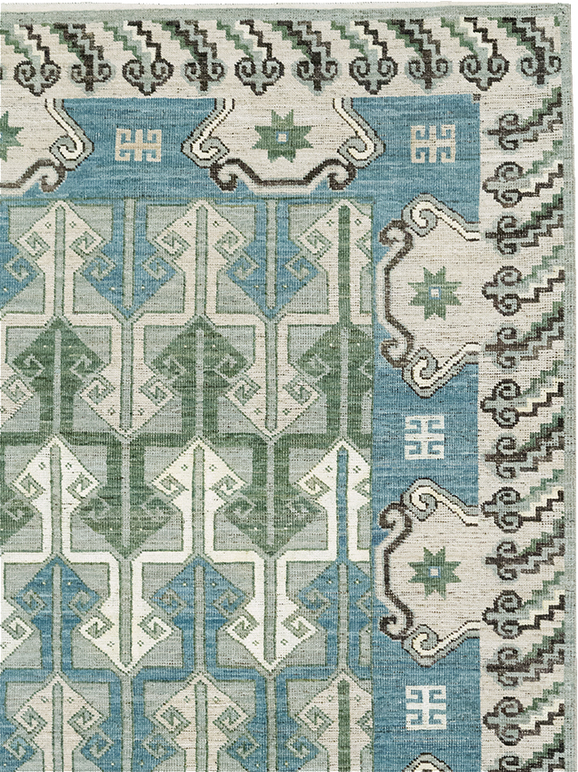 Modern East Turkestan Khotan Room Size Carpet, No.33017 - Gsblank
