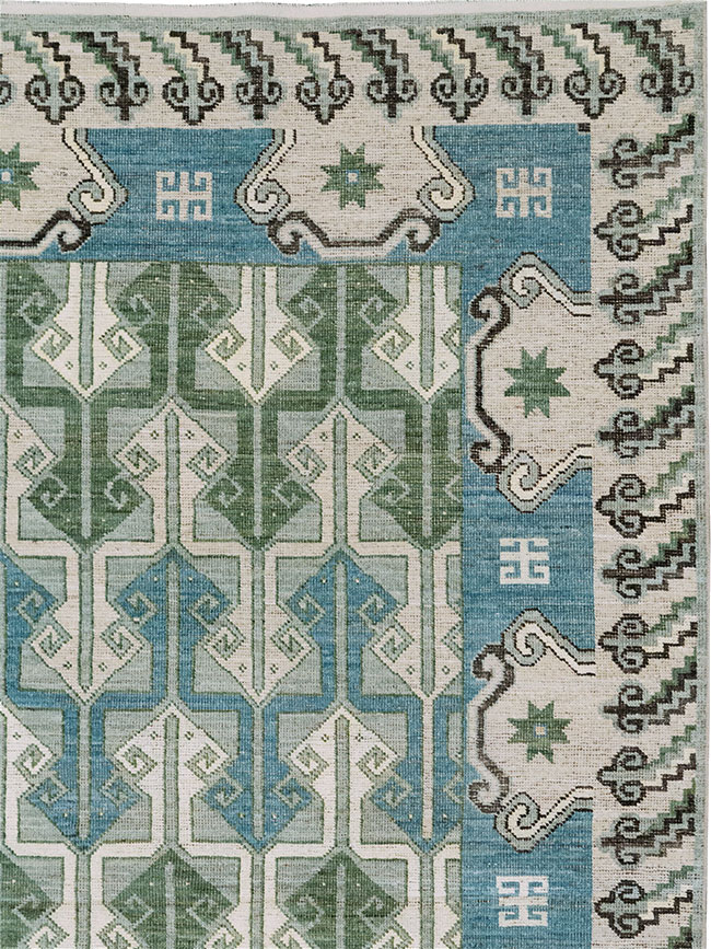 Modern East Turkestan Khotan Room Size Carpet, No.33017 - Gsblank