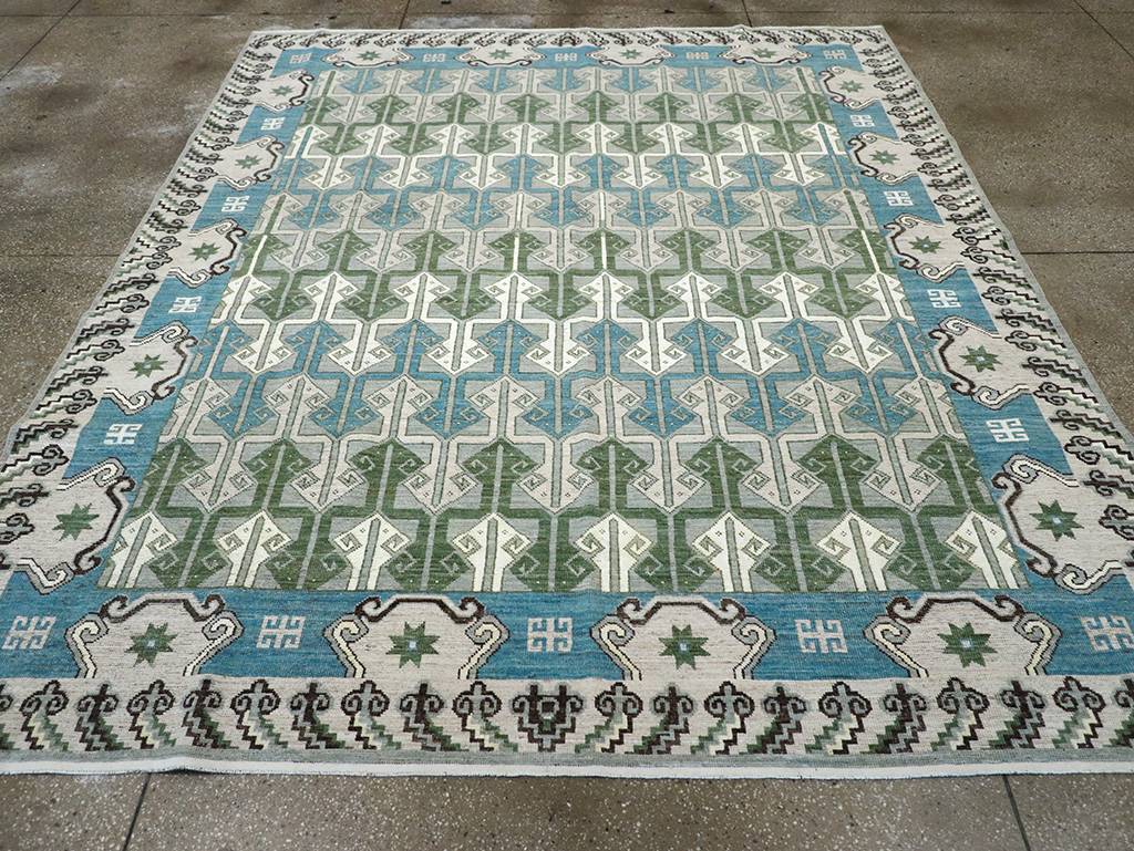 Modern East Turkestan Khotan Room Size Carpet, No.33017 - Gsblank