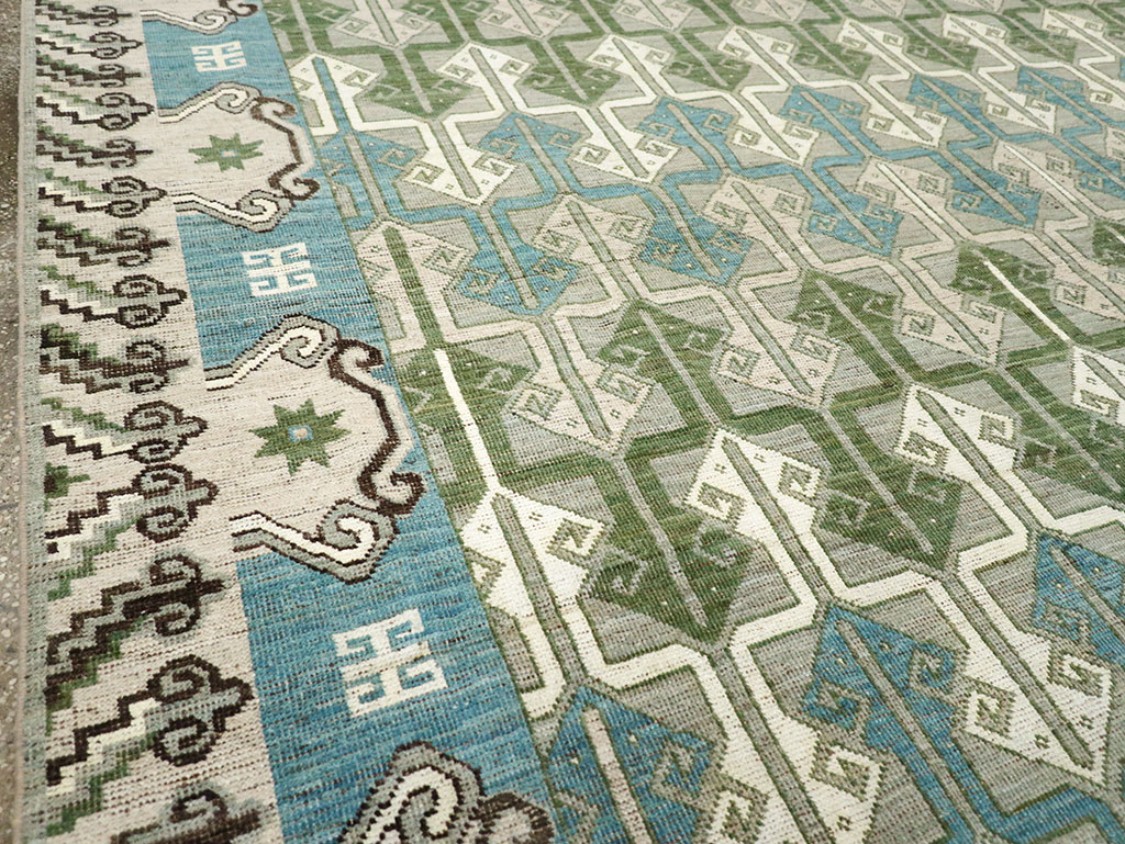 Modern East Turkestan Khotan Room Size Carpet, No.33017 - Gsblank