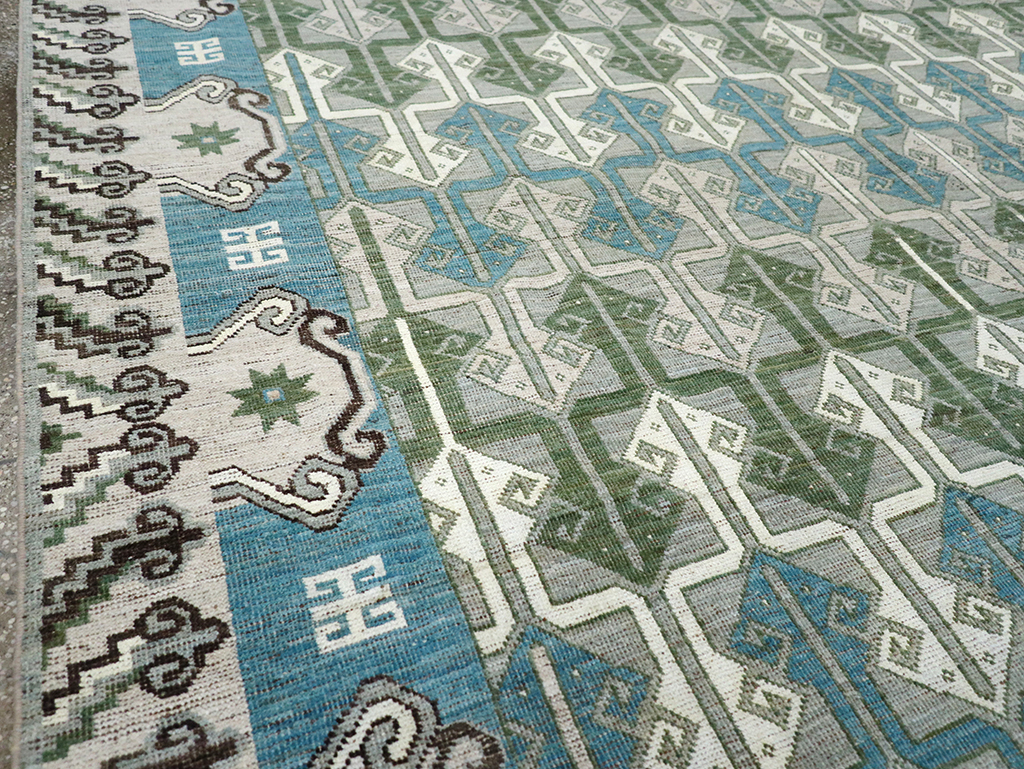 Modern East Turkestan Khotan Room Size Carpet, No.33017 - Gsblank