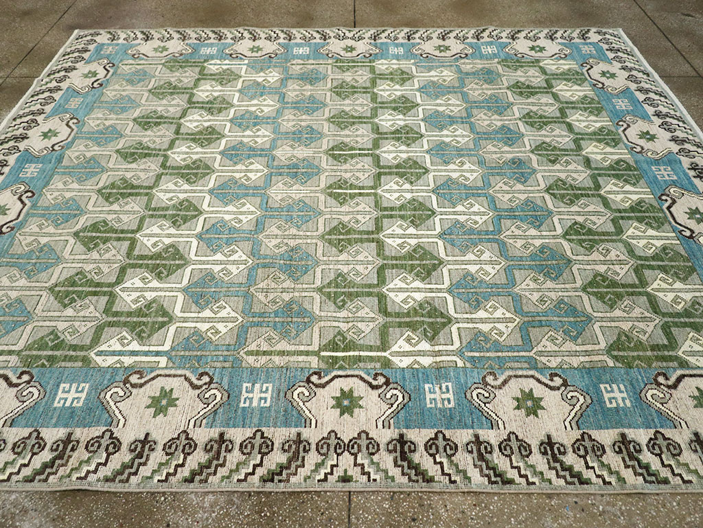 Modern East Turkestan Khotan Room Size Carpet, No.33017 - Gsblank