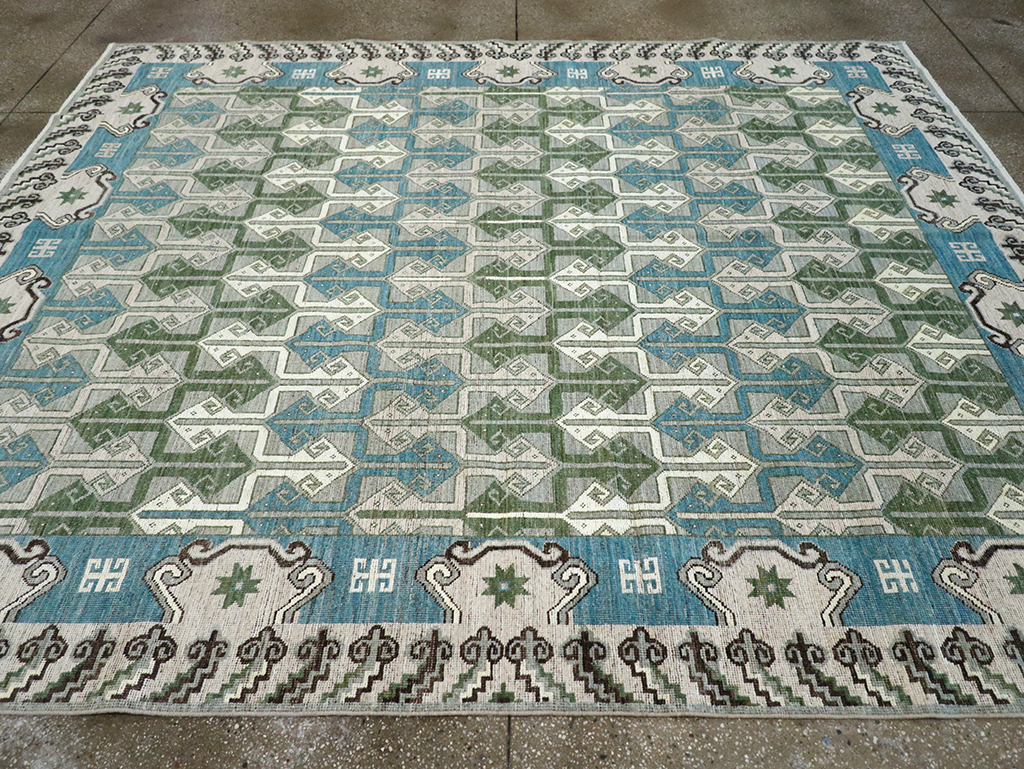 Modern East Turkestan Khotan Room Size Carpet, No.33017 - Gsblank
