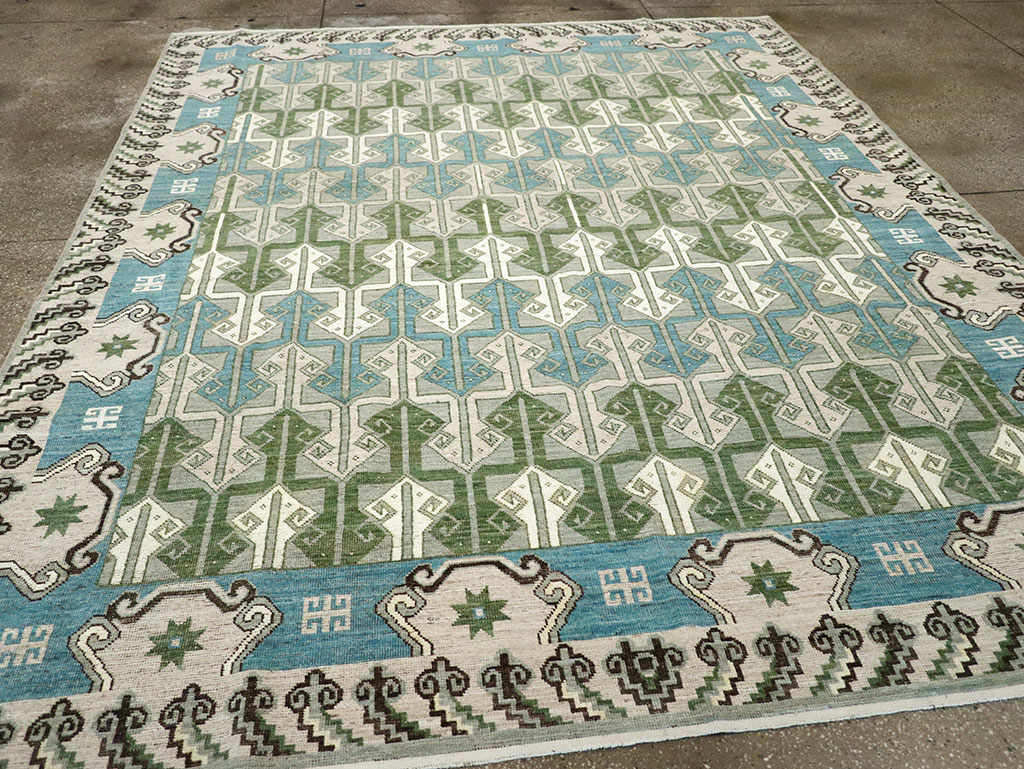 Modern East Turkestan Khotan Room Size Carpet, No.33017 - Gsblank