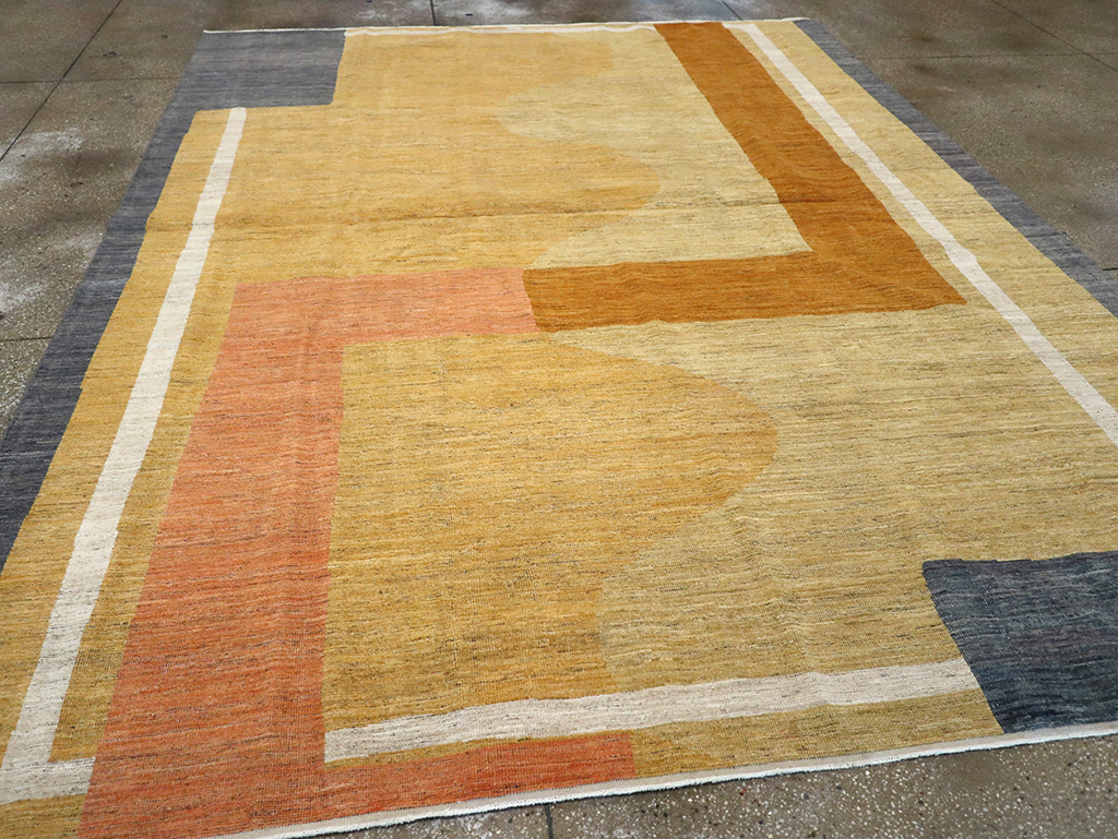 Modern East Turkestan Art Deco Room Size Carpet, No.33018 - Gsblank