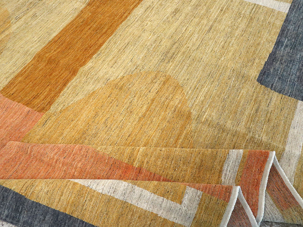 Modern East Turkestan Art Deco Room Size Carpet, No.33018 - Gsblank