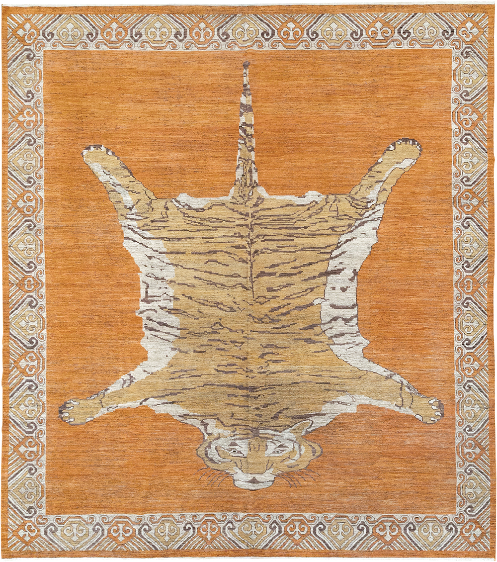 Modern East Turkestan Khotan Pictorial Large Room Size Carpet, No.33023 - Gsblank