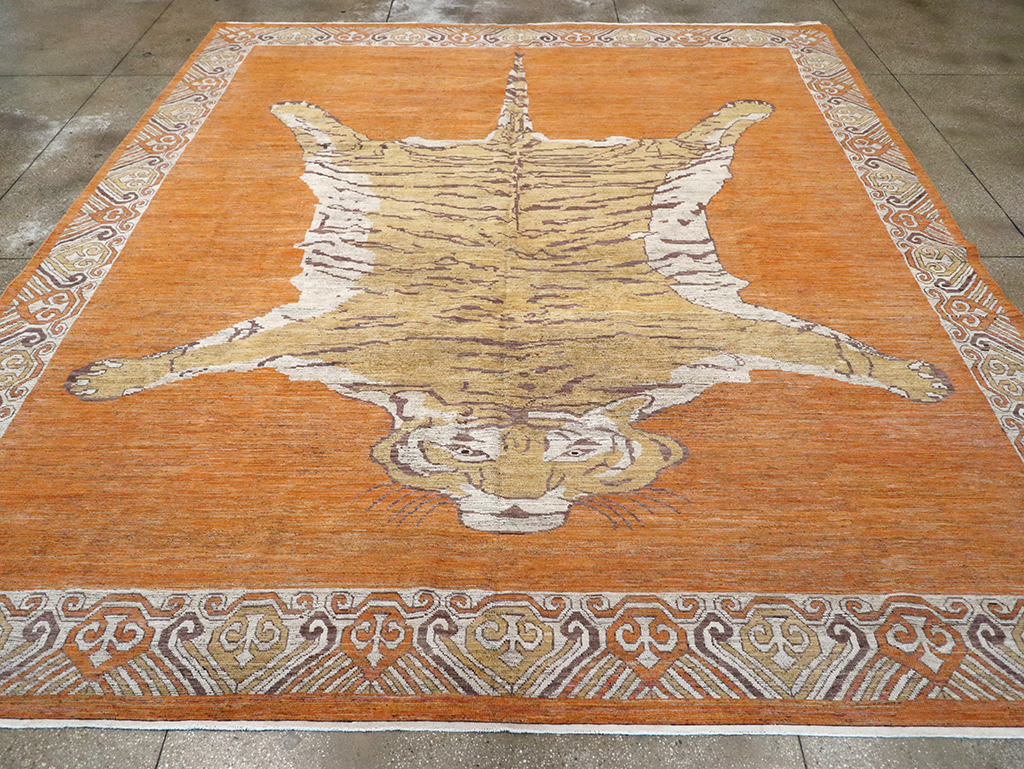 Modern East Turkestan Khotan Pictorial Large Room Size Carpet, No.33023 - Gsblank