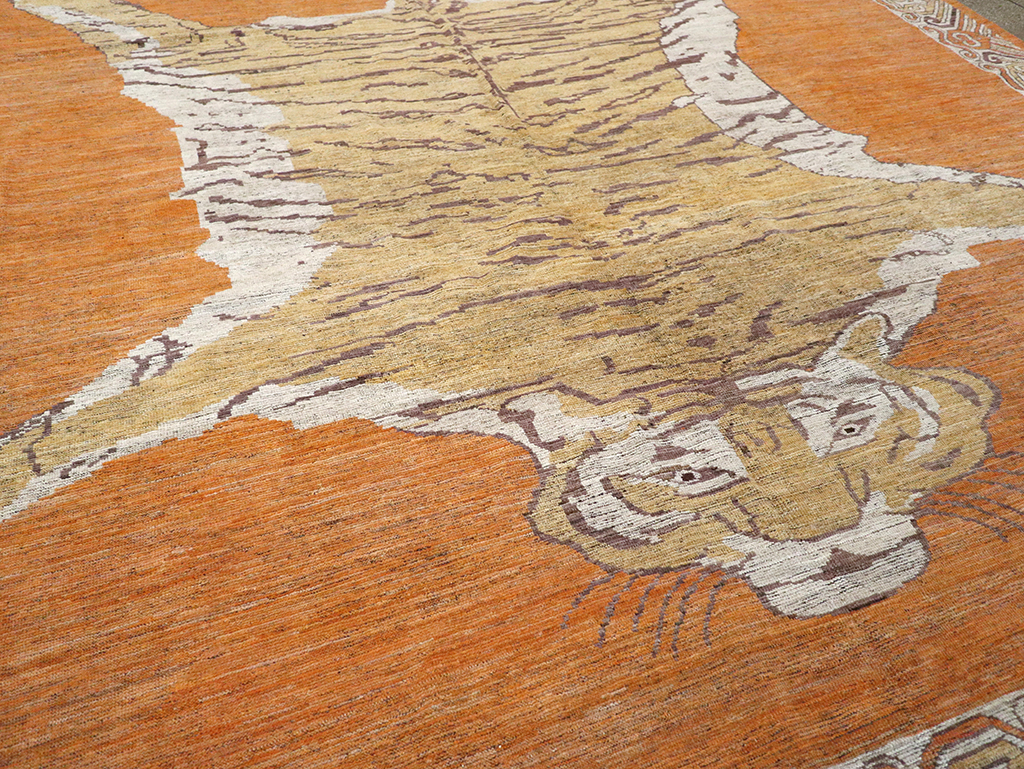 Modern East Turkestan Khotan Pictorial Large Room Size Carpet, No.33023 - Gsblank