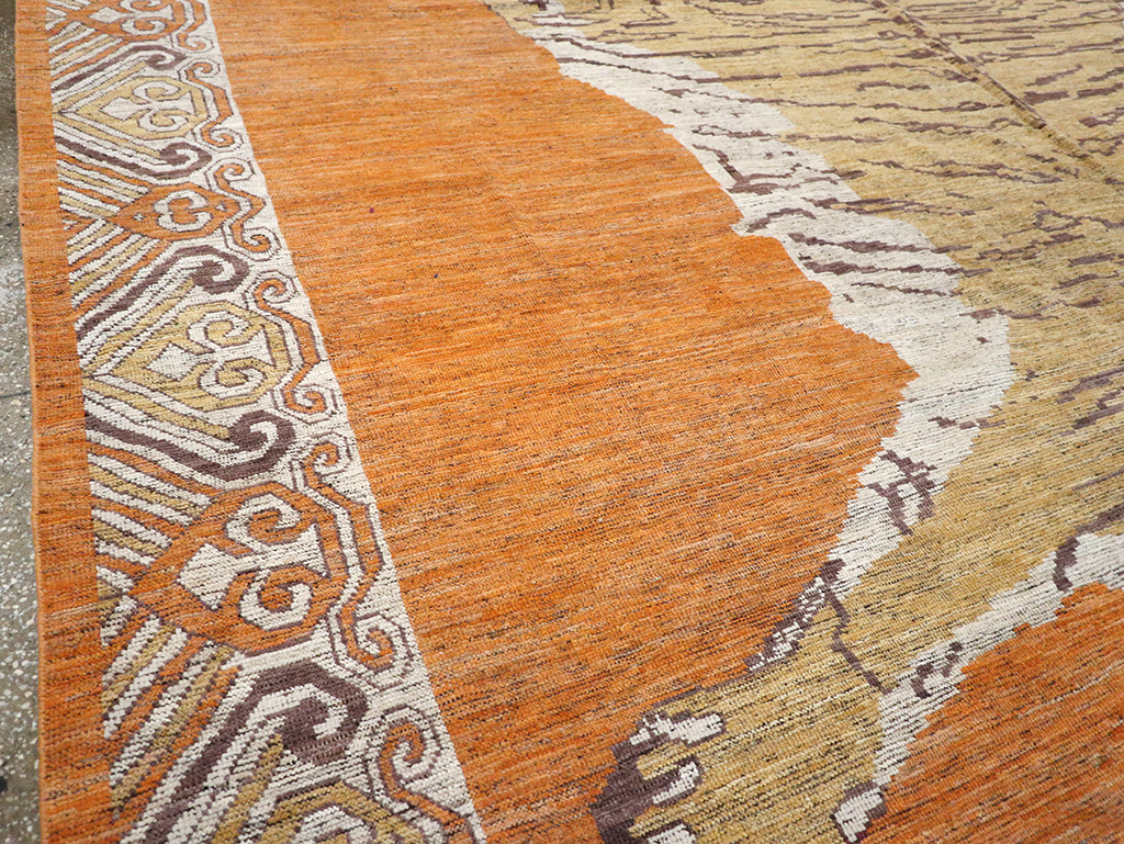 Modern East Turkestan Khotan Pictorial Large Room Size Carpet, No.33023 - Gsblank